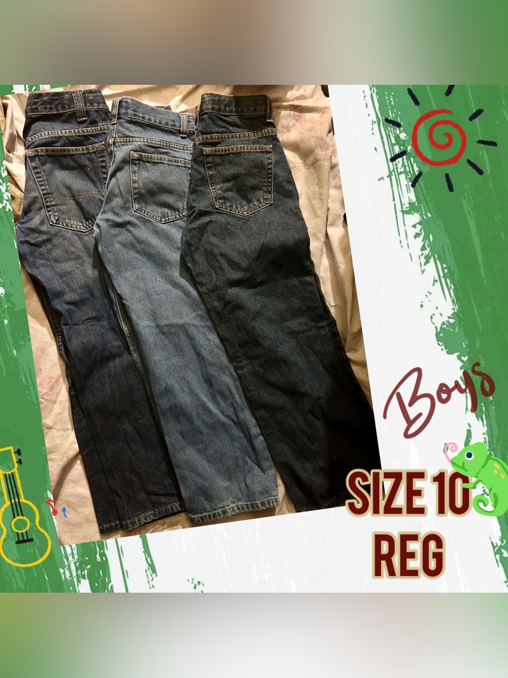 3 Pair of Boys Denim Jeans - Blue Wash